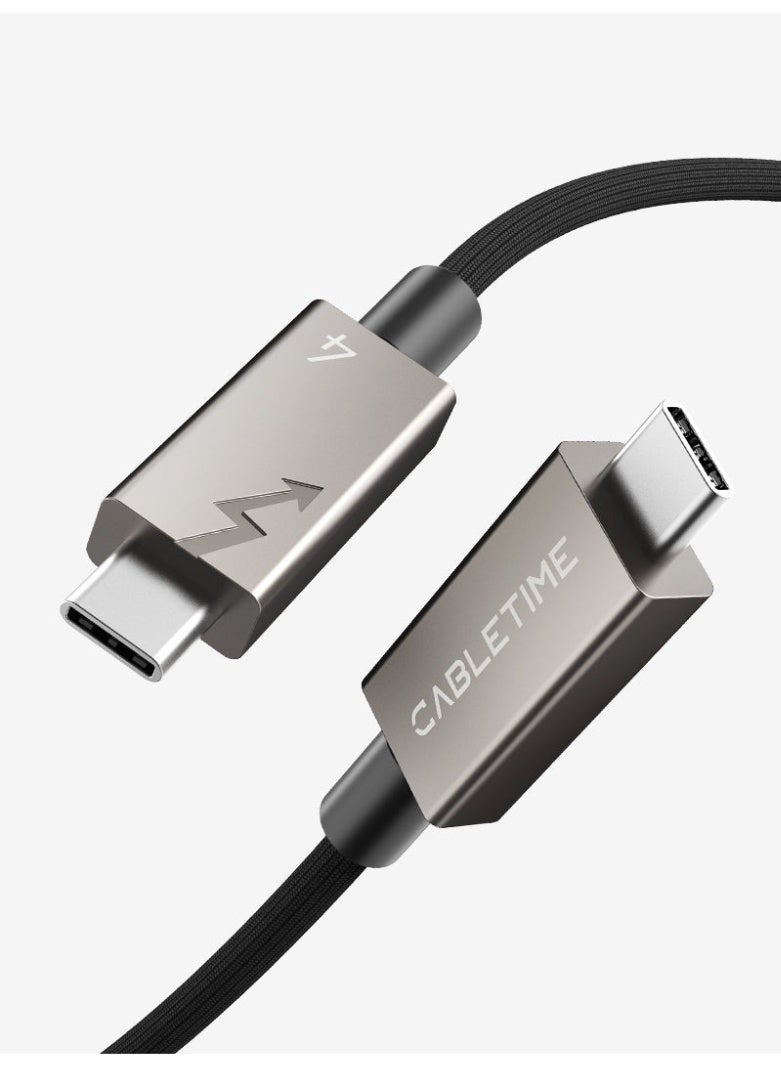 كابل تايم كابل USB 4 من النوع C، شحن بقدرة 240 واط، سرعة نقل بيانات تصل إلى 40 جيجابت في الثانية، دقة 8K، تقنية PD 3.1، متوافق مع أجهزة ماك بوك - Image 1